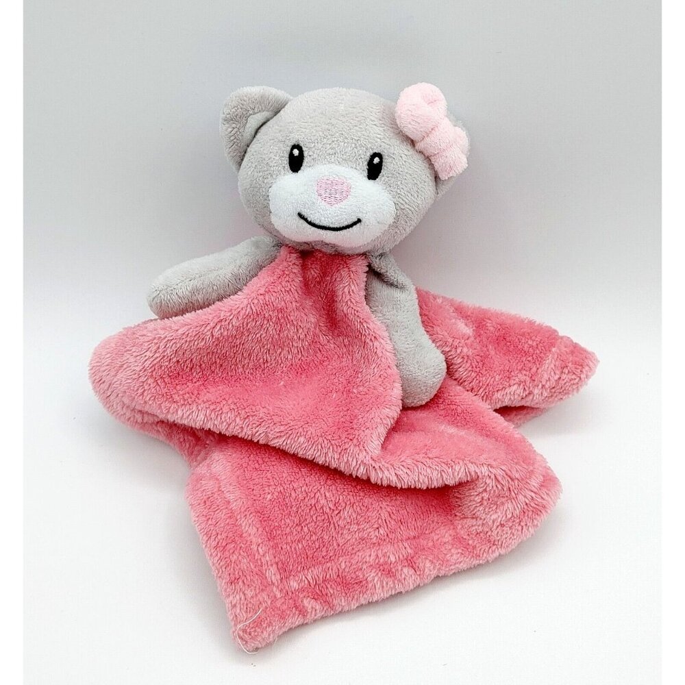 Nemcor Gray Bear Lovey Pink Security Blanket Plush Stuffed Animal Toy